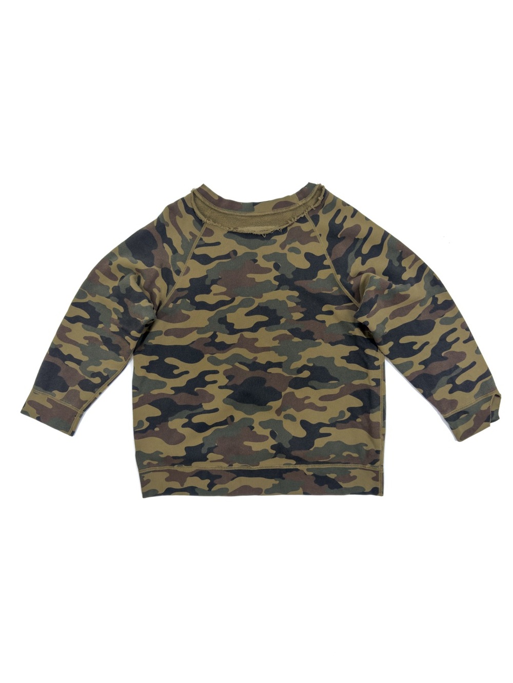 Nili Lotan Luka Camouflage Scoop Neck Sweatshirt - Size M
